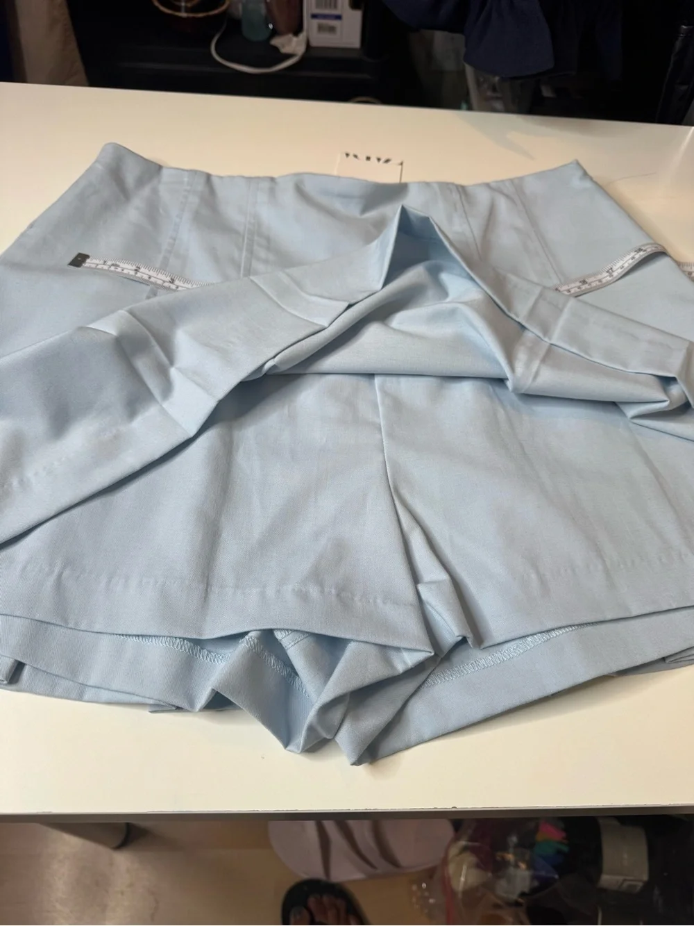 Zara Light Blue Wrap Front Skort Skirt Women’s XL NWT